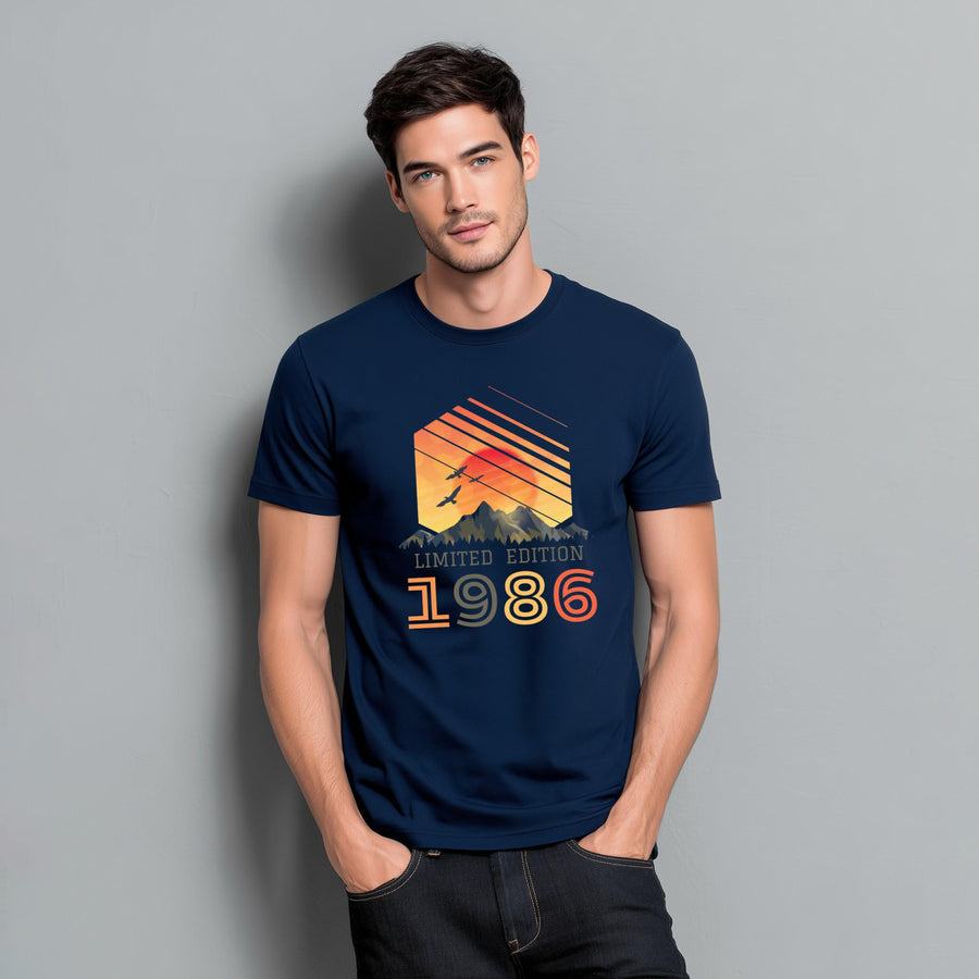 Vintage 1986 Birthday Shirt, 40th Birthday Gift, Limited Edition 1986 T-Shirt, Retro Sunset Mountain Tee