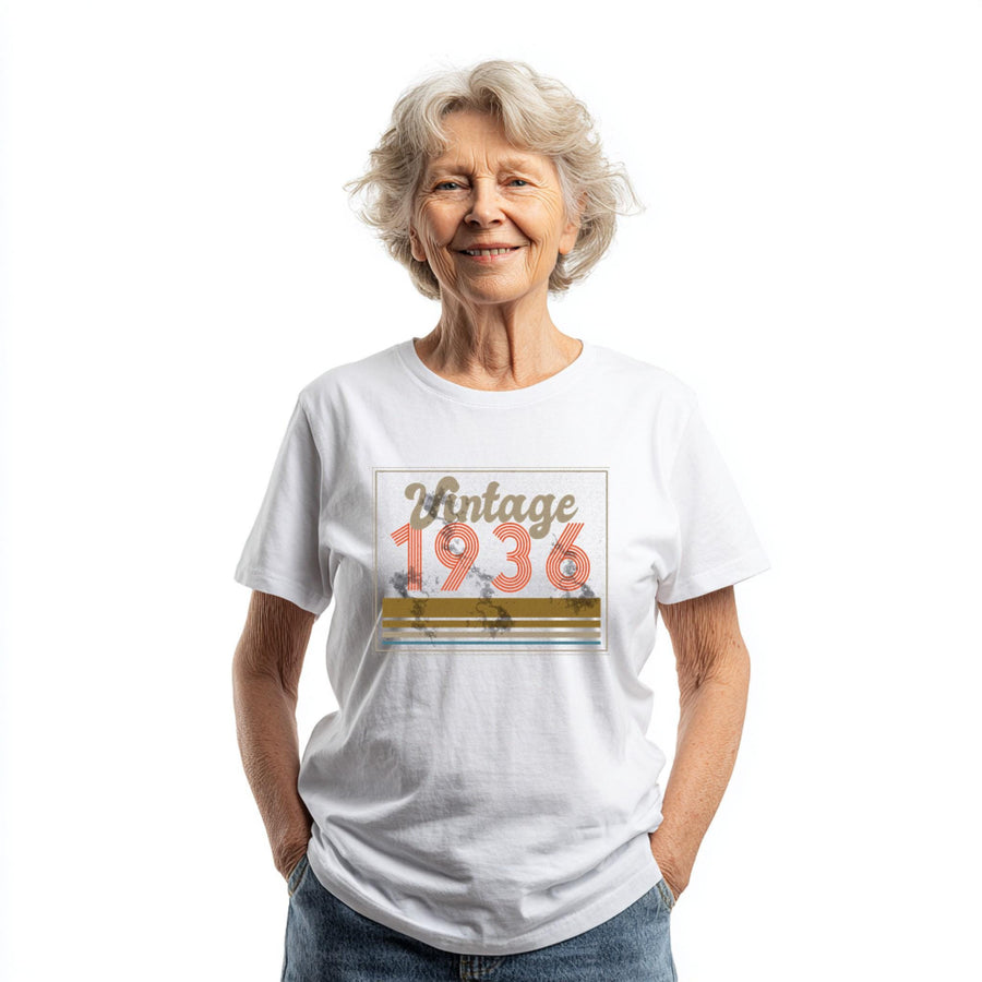 Vintage 1936 Shirt, 90th Birthday Gift, Retro 1936 T-Shirt, Classic Year Tee, Born in 1936, Unisex Vintage Shirt