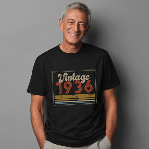 Vintage 1936 Shirt, 90th Birthday Gift, Retro 1936 T-Shirt, Classic Year Tee, Born in 1936, Unisex Vintage Shirt