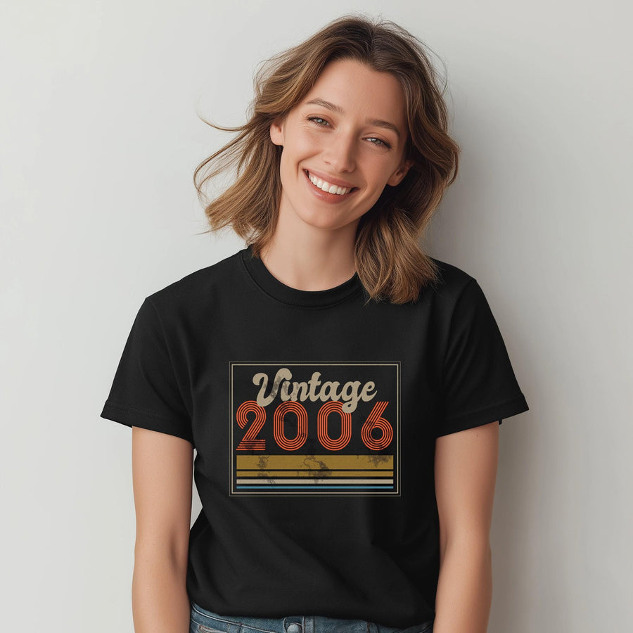Vintage 2006 T Shirt, 18th Birthday Gift, Born 2006 Tee, Unisex Retro Birthday Shirt, 18 Year Old Gift Idea