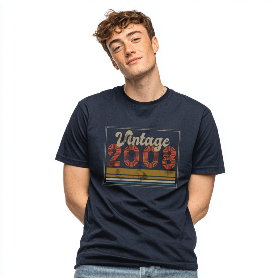 Vintage 2008 T Shirt, 18th Birthday Gift, Born 2008 Tee, Retro Birthday Shirt, Unisex Gift for 18 Year Old