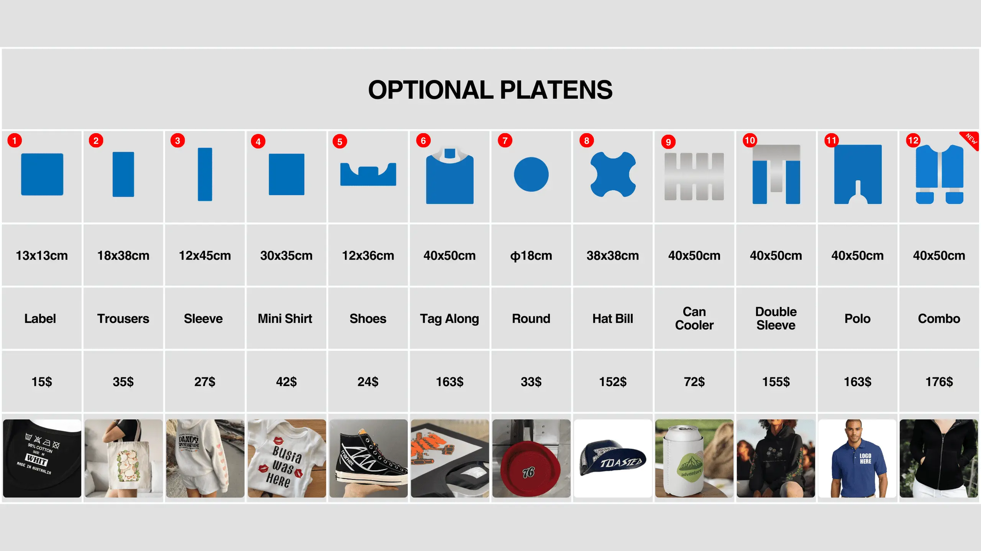 Optional Quick-Changeable Heat Press Platens | Lower Plates for T-Shirts, Sleeves, Shoes & More | DTF.UK Approved