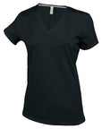 Ladies' short-sleeved V-neck T-shirt
