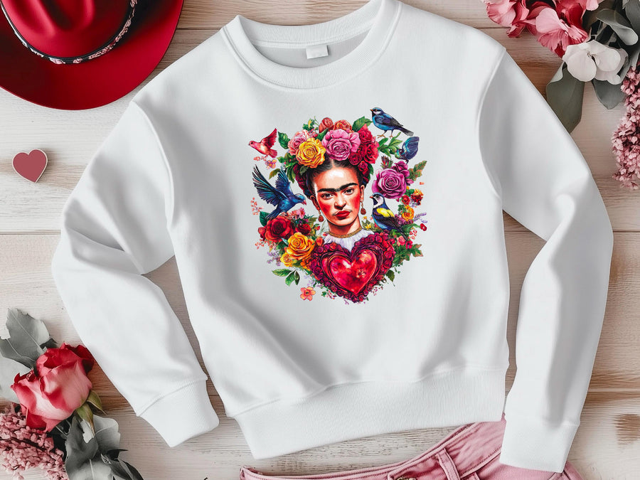 Frida Kahlo Art Sweatshirt | Unique Valentines Gift for Her | Women's Love for Valentine's Day | Frida Inspired 