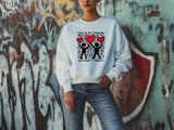 Keith Haring 'Love is for Everyone' Sweatshirt | Colorful Heart Art, Valentine, Unisex Fashion