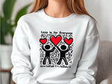 Keith Haring 'Love is for Everyone' Sweatshirt | Colorful Heart Art, Valentine, Unisex Fashion
