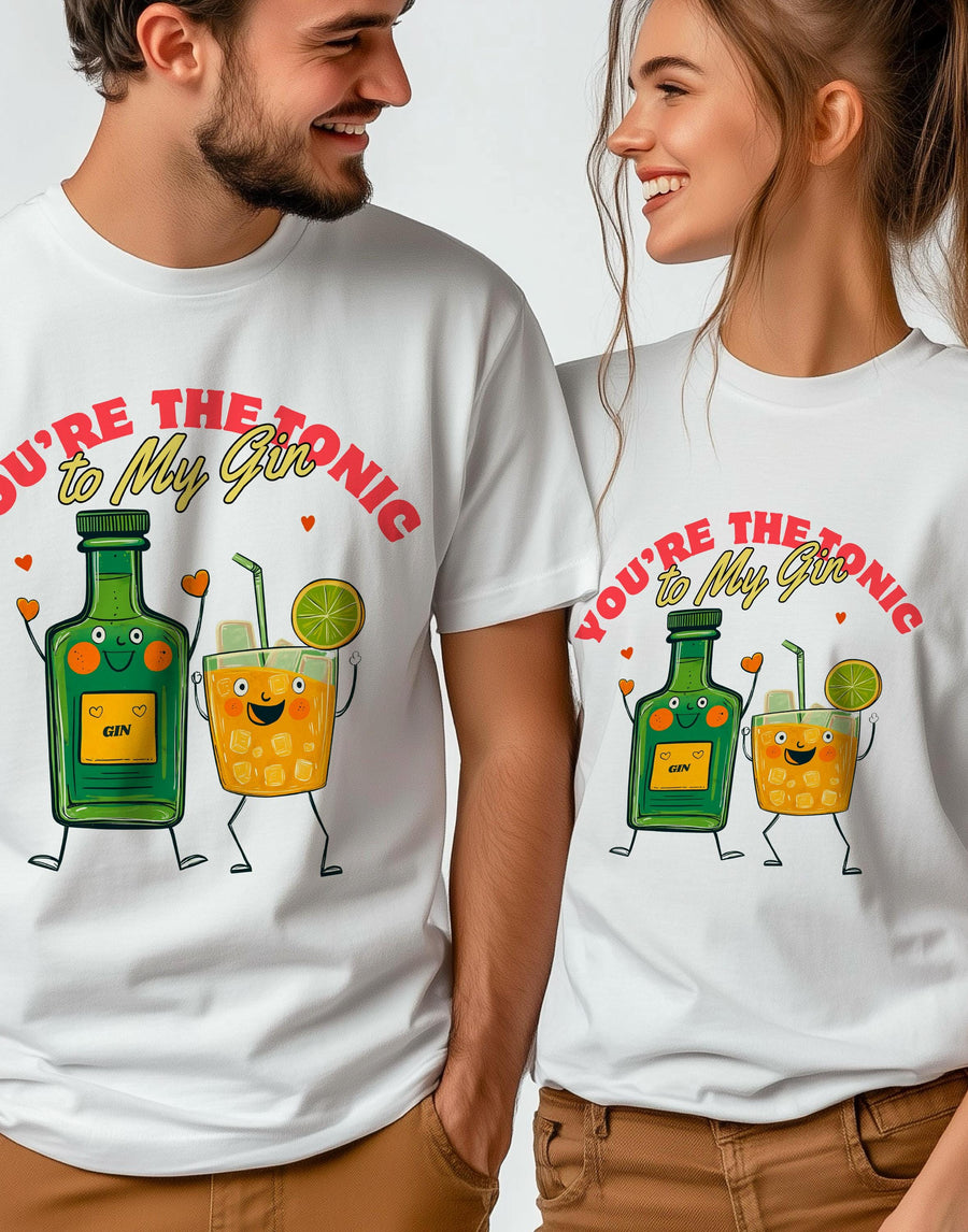 Matching Couple T-Shirts – Funny Gin and Tonic Valentines Gift