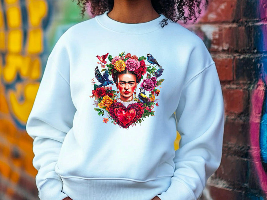 Frida Kahlo Art Sweatshirt | Unique Valentines Gift for Her | Women's Love for Valentine's Day | Frida Inspired 