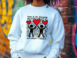 Keith Haring 'Love is for Everyone' Sweatshirt | Colorful Heart Art, Valentine, Unisex Fashion