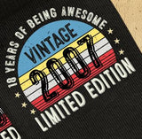 18th Birthday Socks: Awesome Since 2007, Funny Gift