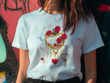 Dali-Inspired Heart T-Shirt – Melting Hearts and Roses Art