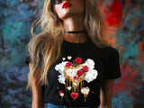 Dali-Inspired Heart T-Shirt – Melting Hearts and Roses Art