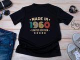 Made in 1960 T-Shirt, 64th Birthday Gift, Limited Edition Tee