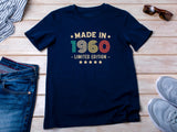 Made in 1960 T-Shirt, 64th Birthday Gift, Limited Edition Tee