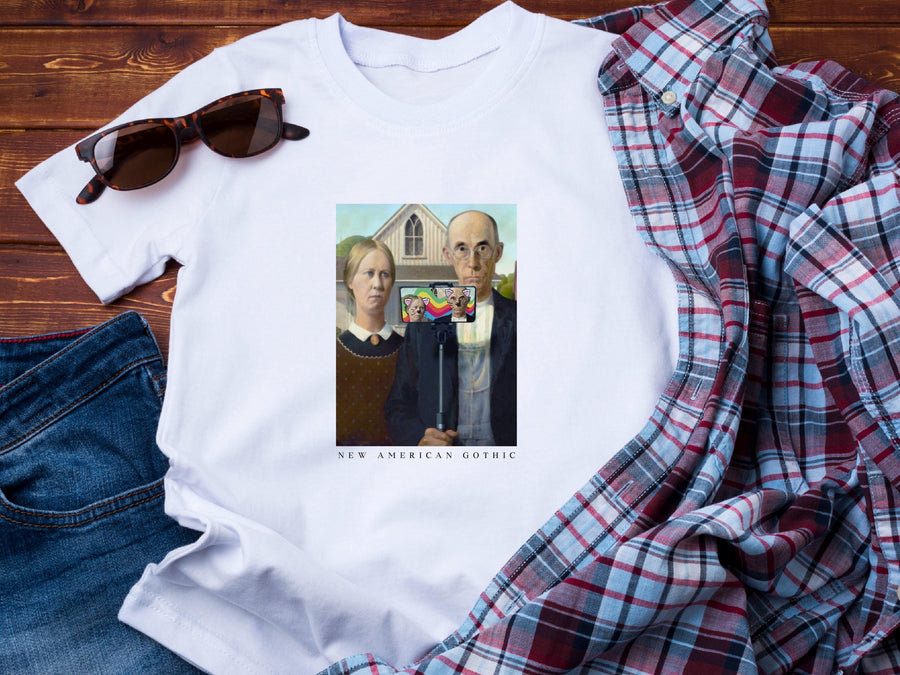American Gothic Graphic Tee – Retro Horror Art Shirt