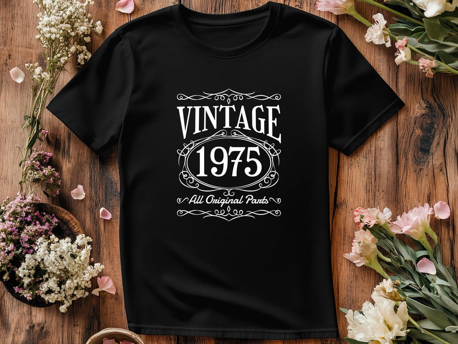 Vintage 1975 T-Shirt, 49th Birthday Gift, All Original Parts Tee