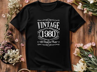 Vintage 1980 - 45th Birthday T-Shirt, All Original Parts, Funny 45th Gift for Dad, 45th Gifts for Men, 45th T-Shirt