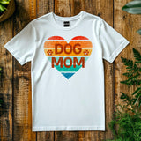 Retro Dog Mom T-Shirt, Vintage Heart Design