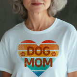 Retro Dog Mom T-Shirt, Vintage Heart Design