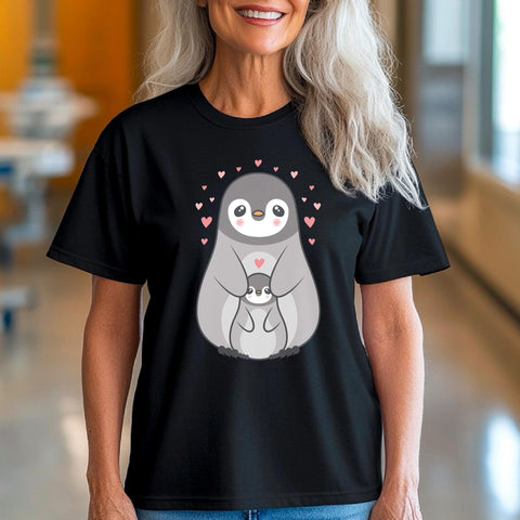 Mama Penguin Shirt, Cute Mommy and Me T-Shirt, Penguin Lover Gift