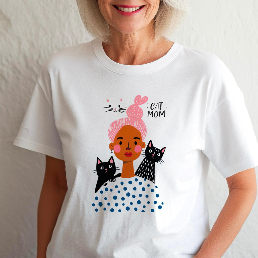 Cat mom three cats Shirt, Gift For Cat Mom, Cat Gift For Mothers Day, Cat Mama Shirts, Cat Lover Shirt, New Cat Mom Shir