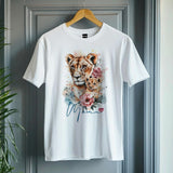 Mama Lion T-Shirt - Floral Lioness & Cub Graphic Tee - Mother's Day Gift