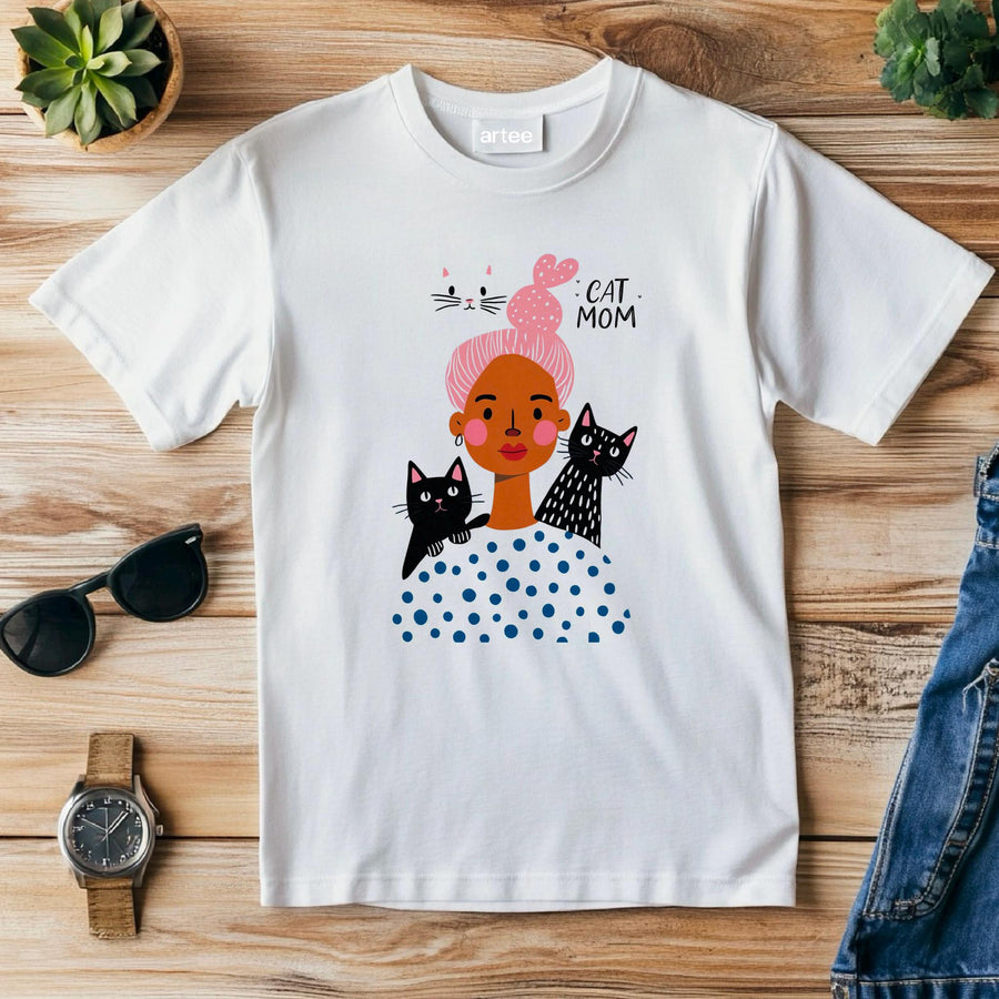 Cat mom three cats Shirt, Gift For Cat Mom, Cat Gift For Mothers Day, Cat Mama Shirts, Cat Lover Shirt, New Cat Mom Shir