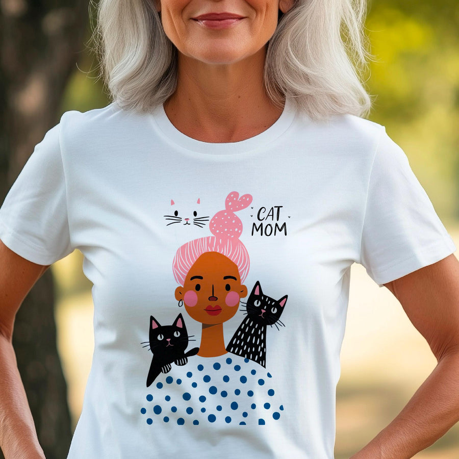 Cat mom three cats Shirt, Gift For Cat Mom, Cat Gift For Mothers Day, Cat Mama Shirts, Cat Lover Shirt, New Cat Mom Shir