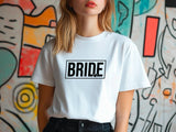 Bride Heart T-Shirt, Hen Do Bride Top, Minimal Bride Tee, Bridal Shower Gift