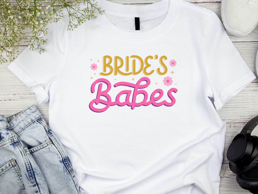 Bride’s Babes Pink Shirt – Bridesmaid T-Shirt – Bachelorette Party Matching Tee – Bridal Shower Outfit – Team Bride Shir