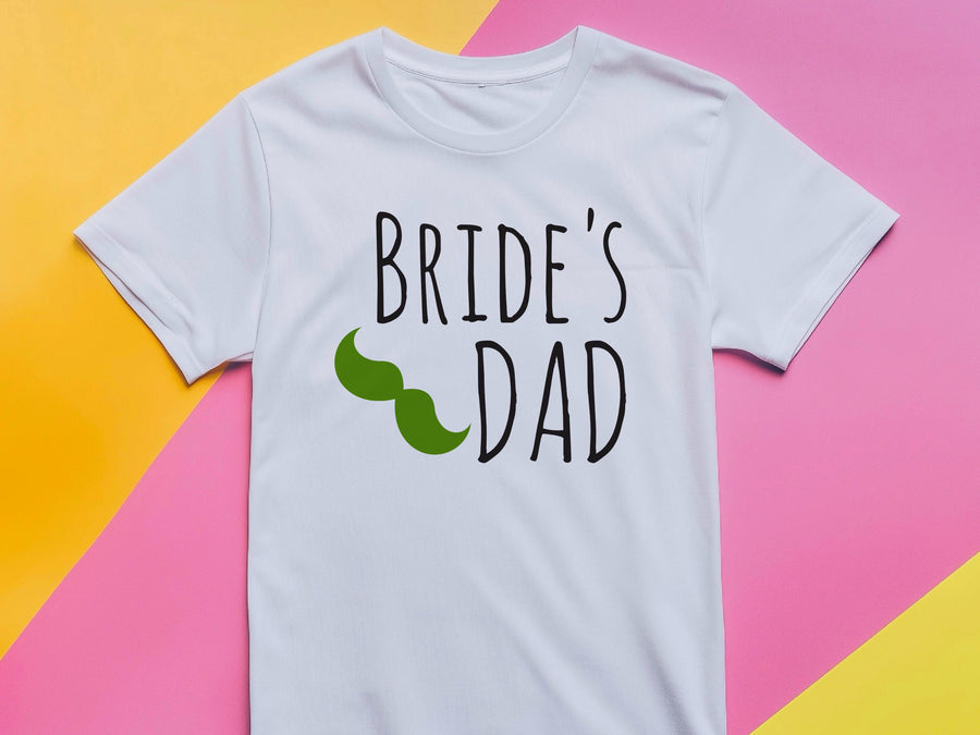 Father of the Bride Shirt – Bride’s Dad T-Shirt – Funny Wedding Tee with Mustache – Gift for Bride’s Father – Green Wedd
