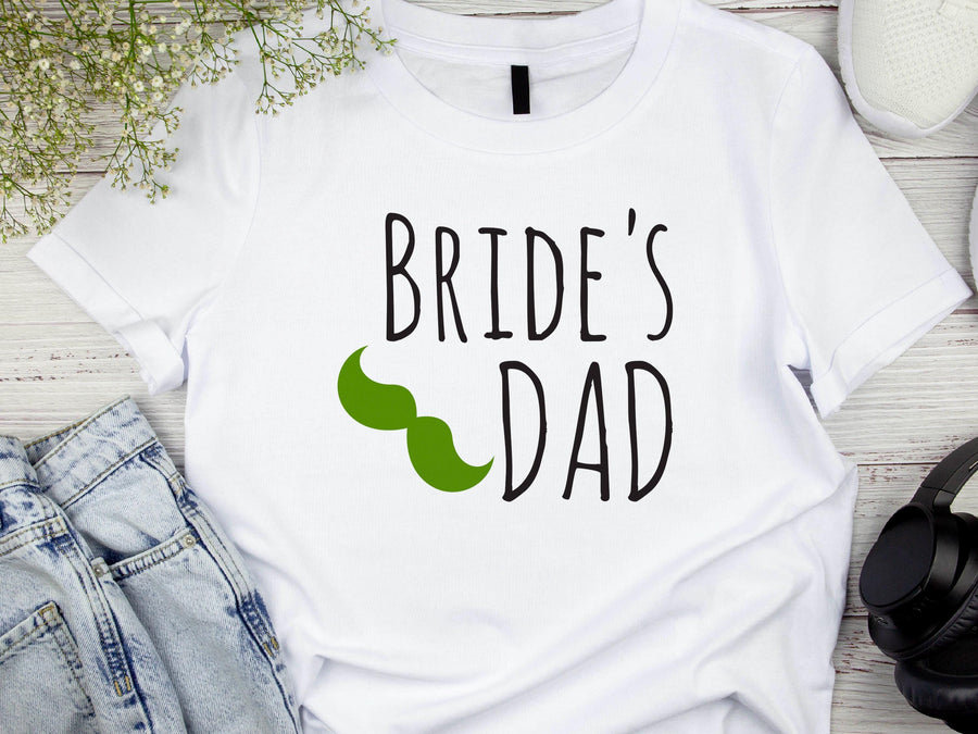 Father of the Bride Shirt – Bride’s Dad T-Shirt – Funny Wedding Tee with Mustache – Gift for Bride’s Father – Green Wedd