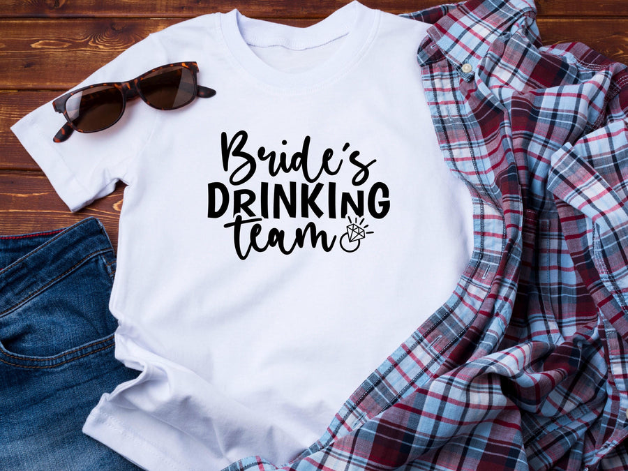 Bride’s Drinking Team Shirt – Bachelorette Party T-Shirt – Bridal Party Matching Tee – Team Bride Outfit – Wedding Squad