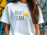 Team Bride Shirt with Crown – Bridesmaid Wedding Party T-Shirt – Matching Bachelorette Tee – Bride Squad Gift – Bridal P