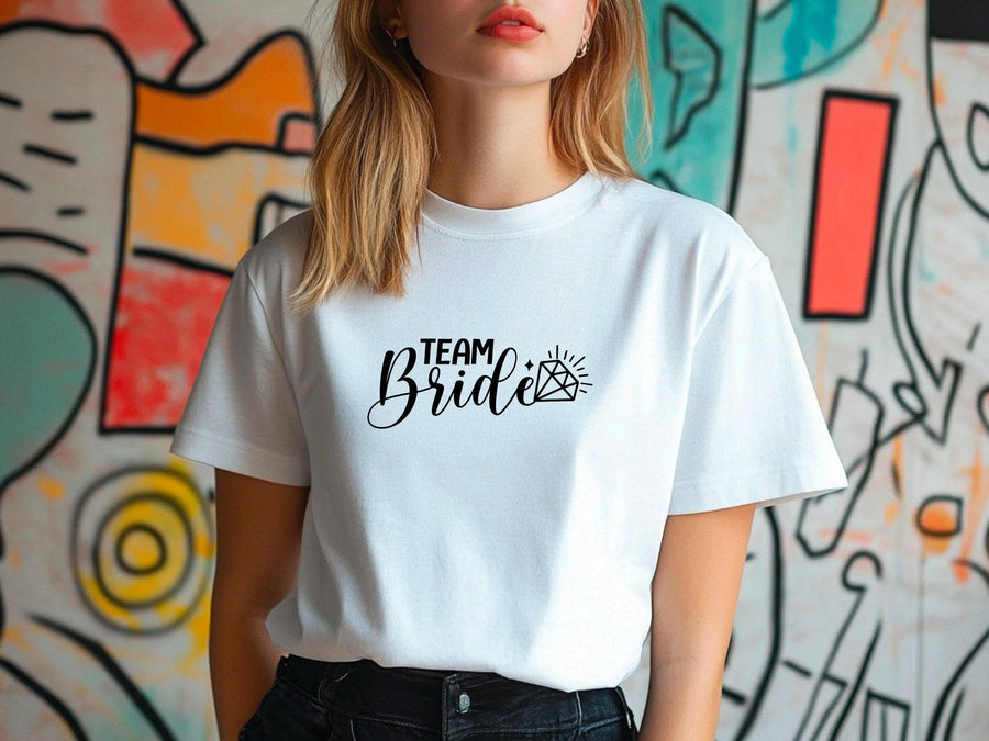 Team Bride Shirt – Black Diamond Wedding T-Shirt – Bachelorette Party Tee – Matching Bridal Squad Shirt – Bride Tribe Ou