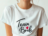 Team Bride Shirt – Festive Wedding Party T-Shirt – Bachelorette Party Tee – Matching Bridal Squad Shirts – Bride Tribe G