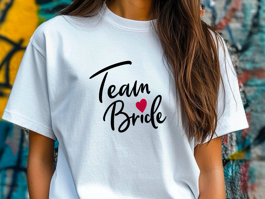 Team Bride Shirt – Festive Wedding Party T-Shirt – Bachelorette Party Tee – Matching Bridal Squad Shirts – Bride Tribe G
