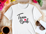 Team Bride Shirt – Festive Wedding Party T-Shirt – Bachelorette Party Tee – Matching Bridal Squad Shirts – Bride Tribe G