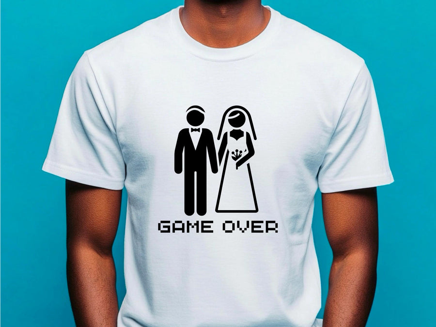 Funny Groom Shirt – Game Over Wedding T-Shirt – Bachelor Party Tee for Men – Just Married Gift – Husband Shirt – Wedding