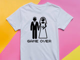 Funny Groom Shirt – Game Over Wedding T-Shirt – Bachelor Party Tee for Men – Just Married Gift – Husband Shirt – Wedding