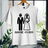 Funny Groom Shirt – Game Over Wedding T-Shirt – Bachelor Party Tee for Men – Just Married Gift – Husband Shirt – Wedding