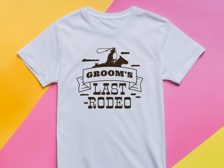 Groom’s Last Rodeo T-Shirt – Funny Stag Party Shirt for Men – Bachelor Party Tee – Western Wedding Outfit – Groomsman Gi