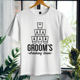 Grooms Drinking Team T-Shirt – Funny Wedding Stag Party Shirt – Bachelor Party Tee for Men – Groom Squad Drinking Shirt