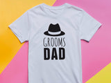 Groom Dad Black Heat T-Shirt – Wedding Stag Party Shirt for Men – Funny Groom’s Dad Tee – Bachelor Party Outfit – Groom 