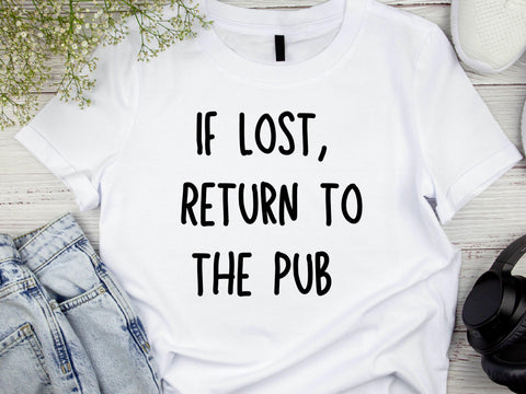 If Lost Return to the Pub T-Shirt – Funny Wedding Party Tee – Stag Party Shirt – Bachelor Weekend Gift – Groomsman Pub Crawl Outfit