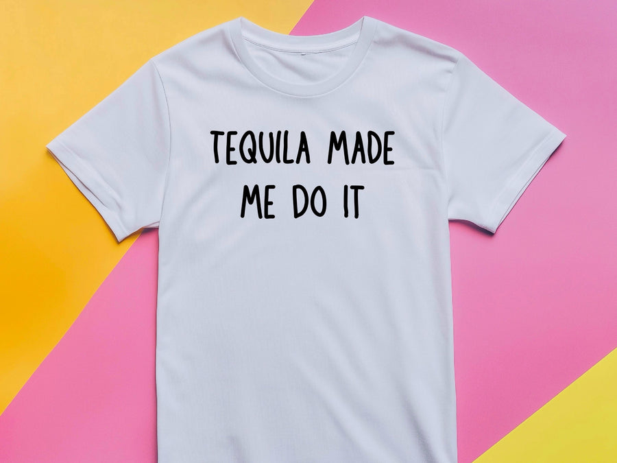 Tequila Made Me Do It T-Shirt – Funny Stag Party Shirt – Wedding Drinking Tee – Bachelor Party Outfit – Groomsman Gift I