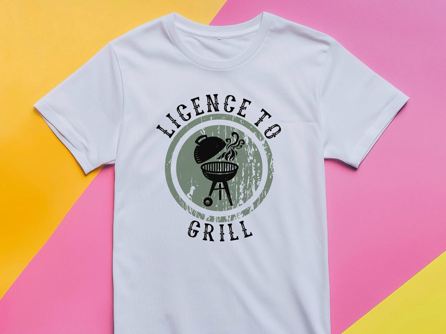 License to Grill Shirt – Funny Dad BBQ T-Shirt – Fathers Day Gift for Him – Grill Master Tee – Mens Cooking Shirt