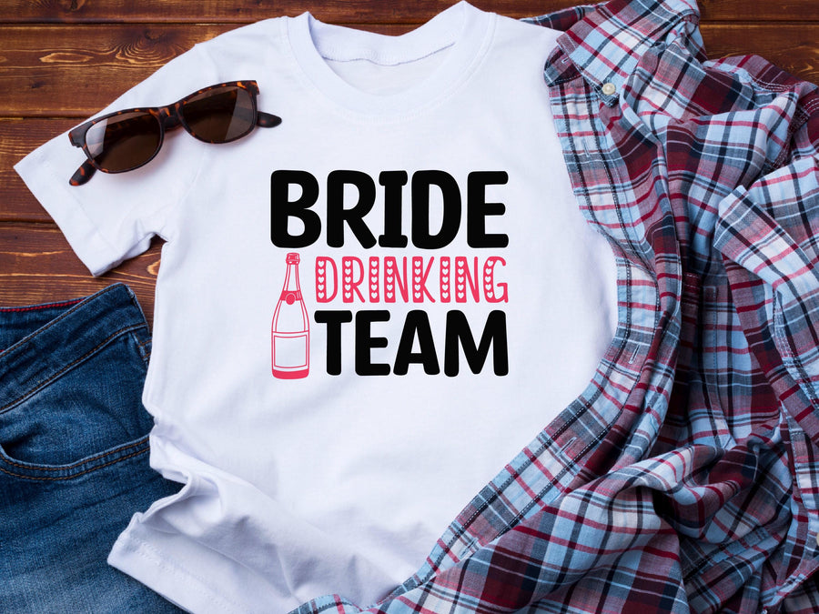 Bride Drinking Team Shirt – Bachelorette Party Tee – Rosé All Day T-Shirt – Bridal Shower Outfit – Bridesmaid Matching S
