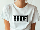 Bride Heart T-Shirt, Hen Do Bride Top, Minimal Bride Tee, Bridal Shower Gift