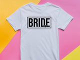 Bride Heart T-Shirt, Hen Do Bride Top, Minimal Bride Tee, Bridal Shower Gift